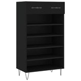 Scarpiera Nera 60x35x105 cm in Legno truciolato