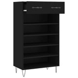Scarpiera Nera 60x35x105 cm in Legno truciolato