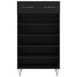 Scarpiera Nera 60x35x105 cm in Legno truciolato
