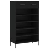 Scarpiera Nera 60x35x105 cm in Legno truciolato