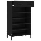 Scarpiera Nera 60x35x105 cm in Legno truciolato
