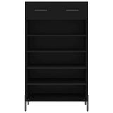 Scarpiera Nera 60x35x105 cm in Legno truciolato