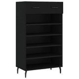 Scarpiera Nera 60x35x105 cm in Legno truciolato