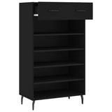 Scarpiera Nera 60x35x105 cm in Legno truciolato
