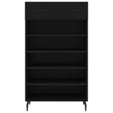 Scarpiera Nera 60x35x105 cm in Legno truciolato