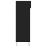Scarpiera Nera 60x35x105 cm in Legno truciolato