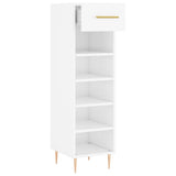 Scarpiera Bianco Lucido 30x35x105 cm in Legno truciolato