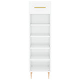 Scarpiera Bianco Lucido 30x35x105 cm in Legno truciolato