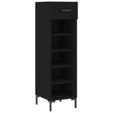 Scarpiera Nera 30x35x105 cm in Legno truciolato