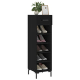 Scarpiera Nera 30x35x105 cm in Legno truciolato
