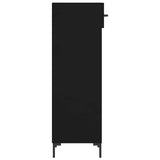 Scarpiera Nera 30x35x105 cm in Legno truciolato