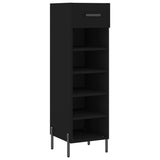 Scarpiera Nera 30x35x105 cm in Legno truciolato