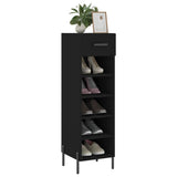 Scarpiera Nera 30x35x105 cm in Legno truciolato