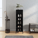 Scarpiera Nera 30x35x105 cm in Legno truciolato