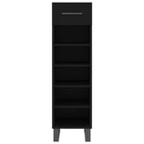 Scarpiera Nera 30x35x105 cm in Legno truciolato