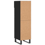 Scarpiera Nera 30x35x105 cm in Legno truciolato