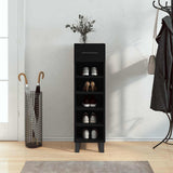 Scarpiera Nera 30x35x105 cm in Legno truciolato