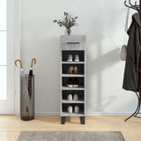 Scarpiera Grigio Cemento 30x35x105 cm in Legno truciolato