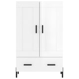 Credenza Bianco Lucido 69,5x31x115 cm in Legno truciolato