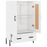 Credenza Bianco Lucido 69,5x31x115 cm in Legno truciolato