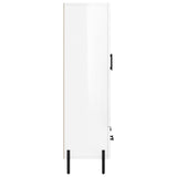 Credenza Bianco Lucido 69,5x31x115 cm in Legno truciolato