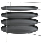 Teglie per Pizza 4 pz con Porta Teglie  28 cm in Acciaio