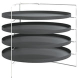 Teglie per Pizza 4 pz con Porta Teglie  28 cm in Acciaio