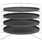 Teglie per Pizza 4 pz con Porta Teglie  28 cm in Acciaio