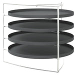Teglie per Pizza 4 pz con Porta Teglie  28 cm in Acciaio