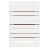 Cesto per Bucato Bianco 44x44x66 cm Legno Massello Pino