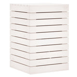 Cesto per Bucato Bianco 44x44x66 cm Legno Massello Pino