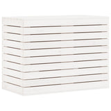 Cesto per Bucato Bianco 88,5x44x66 cm Legno Massello Pino