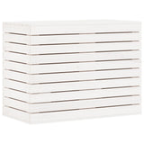Cesto per Bucato Bianco 88,5x44x66 cm Legno Massello Pino
