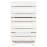 Cesto per Bucato Bianco 44x44x76 cm Legno Massello Pino