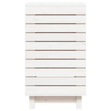 Cesto per Bucato Bianco 44x44x76 cm Legno Massello Pino