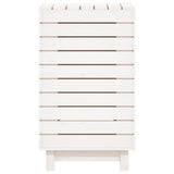 Cesto per Bucato Bianco 44x44x76 cm Legno Massello Pino