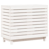 Cesto per Bucato Bianco 88,5x44x76 cm Legno Massello Pino