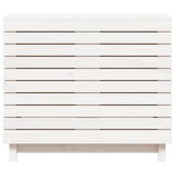 Cesto per Bucato Bianco 88,5x44x76 cm Legno Massello Pino