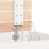 Cesto per Bucato Bianco 88,5x44x76 cm Legno Massello Pino