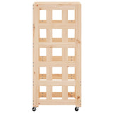 Portalegna con Ruote 40x49x110 cm Legno Massello di Pino