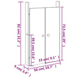 Ante da Cucina da Esterno MEPPEL 2pz Bianche 50x9x82cm Legno Massello di Pino