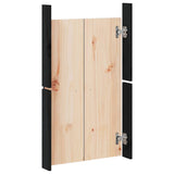 Ante da Cucina da Esterno 2pz Nere 50x9x82cm Legno Massello di Pino