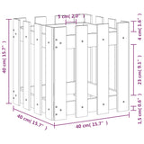 Fioriera Giardino Design a Recinzione 40x40x40 cm Massello Pino