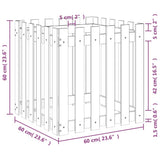 Fioriera Giardino Design Recinzione 60x60x60cm Massello Douglas