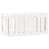 Fioriera Giardino a Recinzione Bianca 100x50x50cm Massello Pino