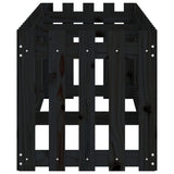 Fioriera Giardino a Recinzione Nera 200x50x50cm Massello Pino