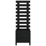 Fioriera Giardino con Rastrelliera Nera 39x39,5x114cm Pino