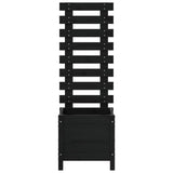 Fioriera Giardino con Rastrelliera Nera 39x39,5x114cm Pino