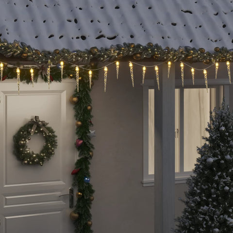 Luci di Natale a forma di ghiacciolo 100 LED Bianco Caldo 10 m Acrilico PVC