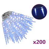 Luce Natale a Ghiacciolo 200 LED Blu 20 m Acrilico PVC
